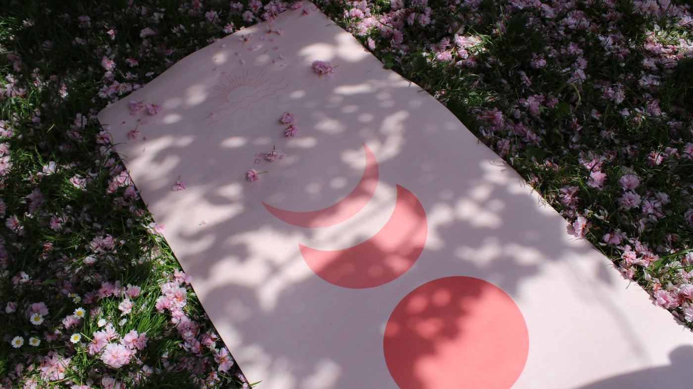 2 Meter Yogamatte "Pink Moon" - extra lang -